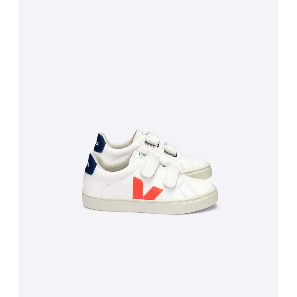 Veja ESPLAR CHROMEFREE Kids\' Sneakers White/Orange/Navy | CA 834AHK